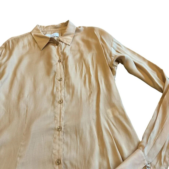 L'Academie The Bastina Top Button-Down Blouse Shirt Long Sleeve Size Large Women - Picture 6 of 14